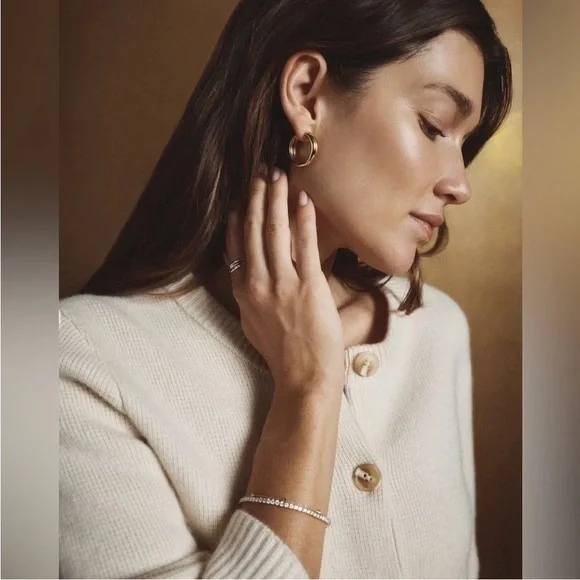 Quince Women Mongolian Cashmere Structured Cardigan Ivory Medium - Picture 4 of 12